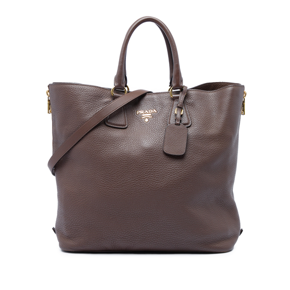Prada Handbags - Pre-Loved Prada Vitello Daino Side Zip Open Convertible Tote